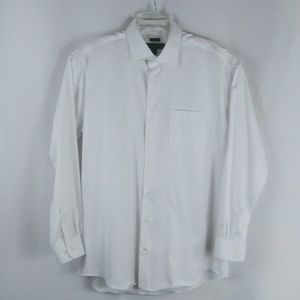 Pronto Uomo white button up shirt men size 17-1/2